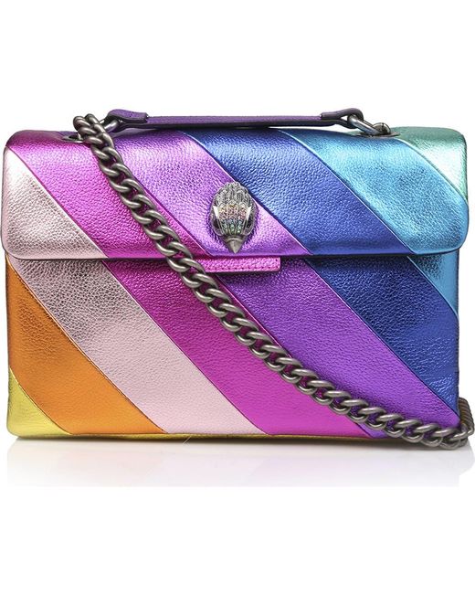 Kurt Geiger Purple Large Kensington Leather Crossbody Bag