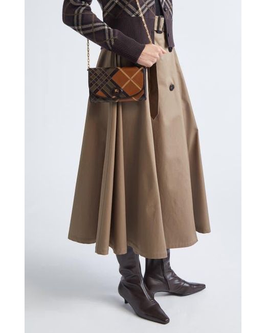 Burberry Natural Brenda Cotton Gabardine Trench Skirt