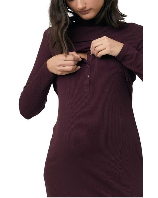 Ripe Maternity Black Ruby Rib Dress