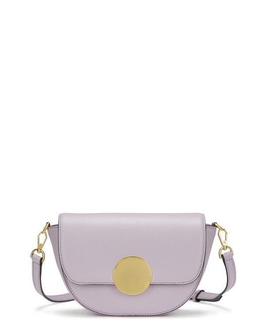orYANY Purple Lottie Leather Saddle Crossbody Bag