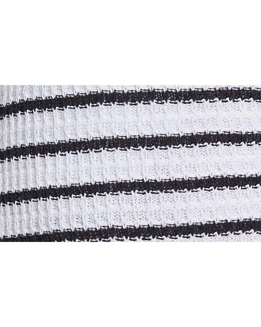 Thom Browne Blue Stripe Waffle Knit Cotton Shorts