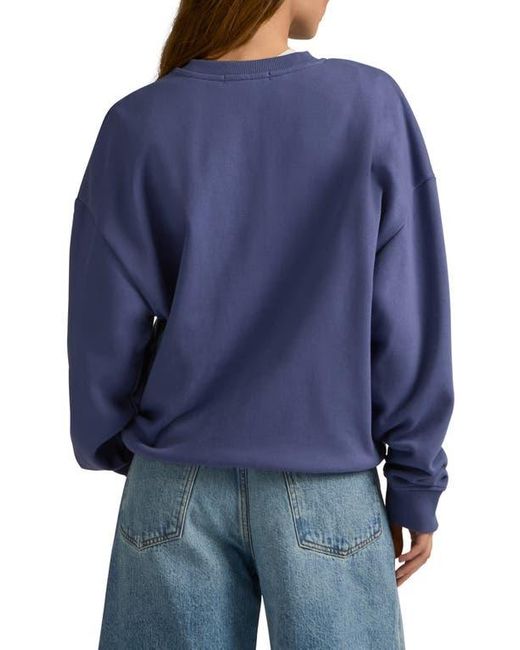 FAVORITE DAUGHTER Blue Collegiate Cotton Blend Sweatshirt