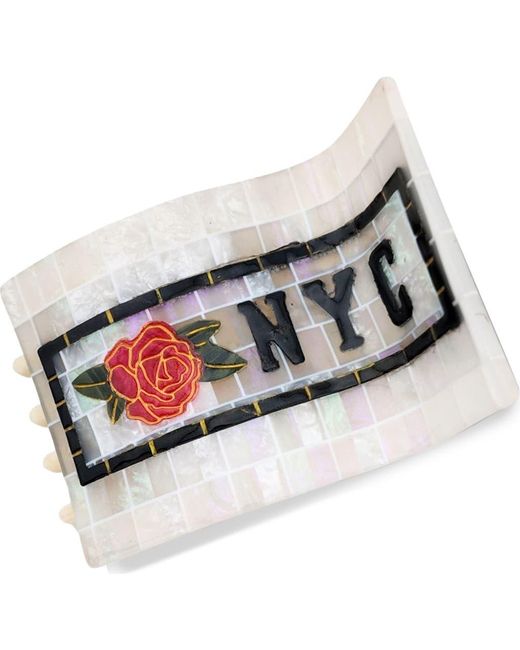 Solar Eclipse White Nyc Subway Claw Clip