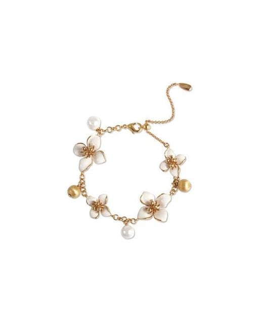 Retro Chic White Iris Blossom Bracelet