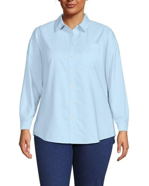 Lands' End Women's Blue Oxford Shirt