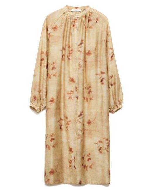 Mango Natural Leaf Print Caftan