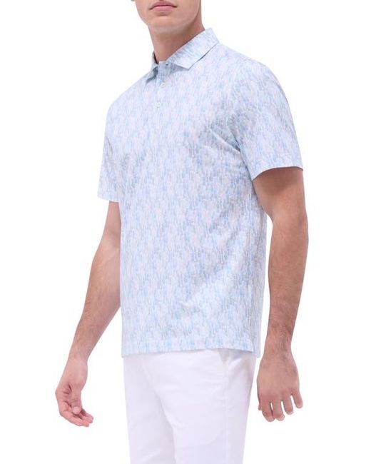 Bugatchi White Victor Ooohcotton Pineapple Print Polo for men
