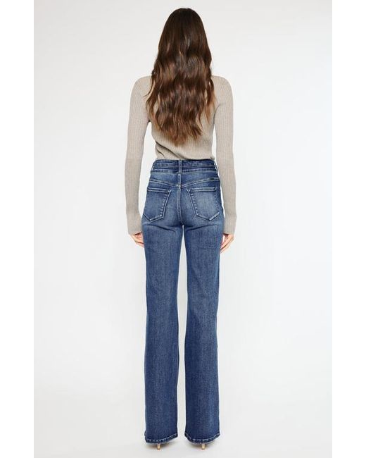 Kancan Blue Onyx Essentials Ultra High Rise Wide Flare Jeans
