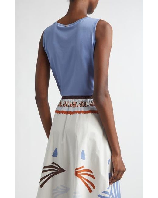 Herno Blue Cotton Jersey Shell