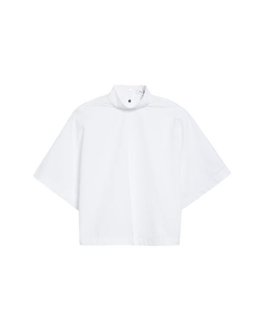 Alaïa White Mock Neck Poplin Crop Top