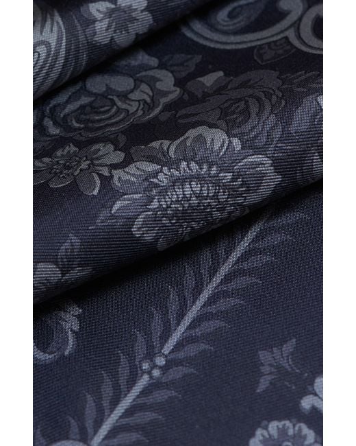 Versace Blue Barocco Print Silk Square Scarf