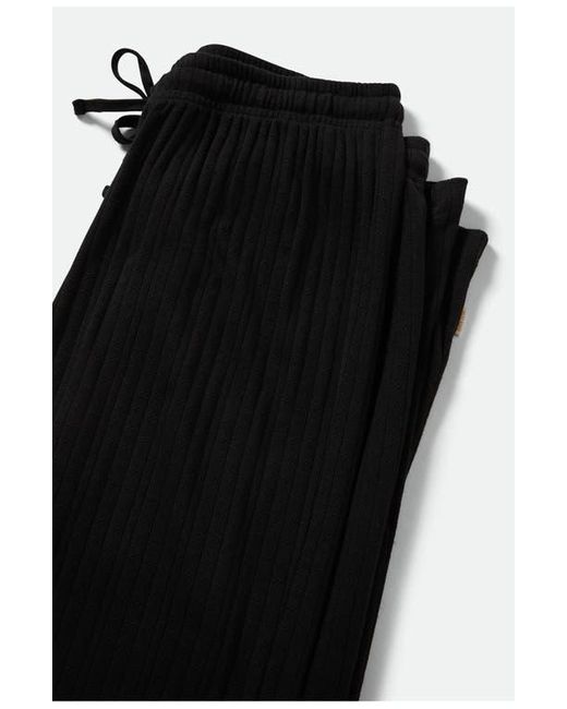 Brixton Black Cotton Pointelle Drawstring Pants