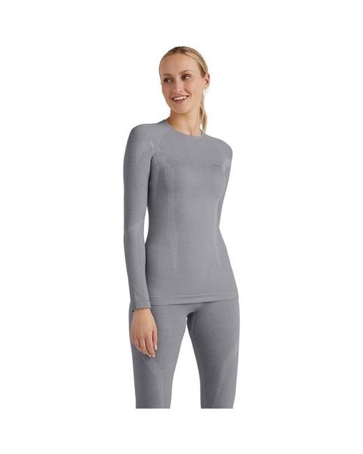 Falke Gray Wool Tech Base Layer Top