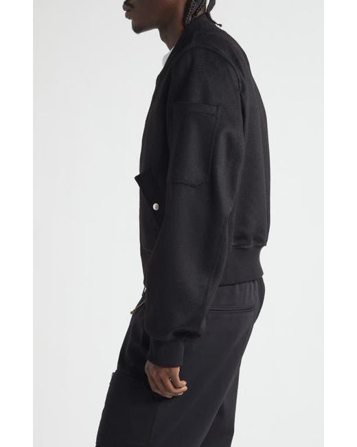 JKEEFER Black Breakdown Camel Hair Bomber Jacket for men