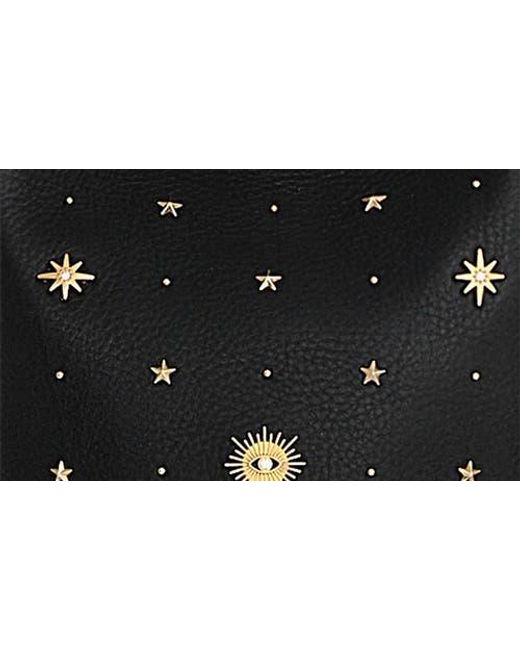 Rebecca Minkoff Black Evil Eye Stud Leather Bucket Bag