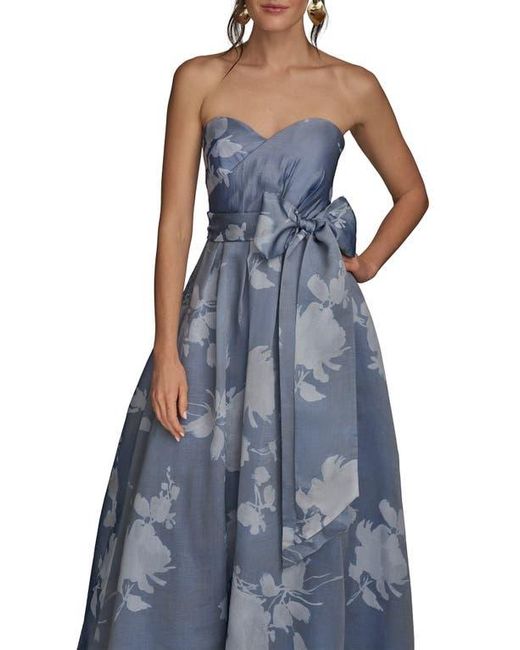 Donna Karan Floral Strapless Fit & Flare Gown in Blue | Lyst Donna Karan Floral Strapless Fit & Flare Gown in Blue | Lyst