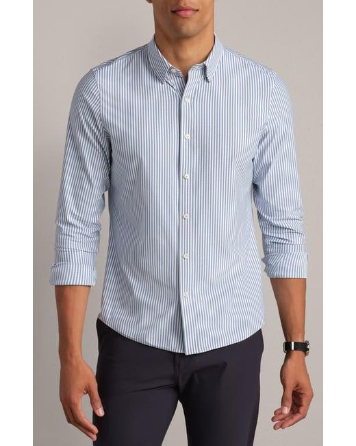 Rhone Gray Commuter Slim Fit Button-Up Shirt for men