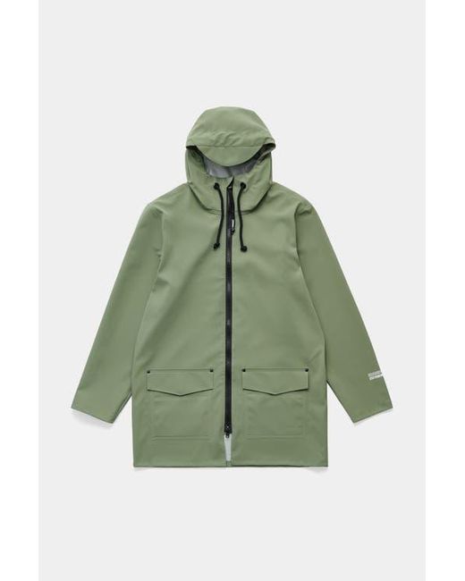 Stutterheim Green Stockholm Patch Matte Raincoat