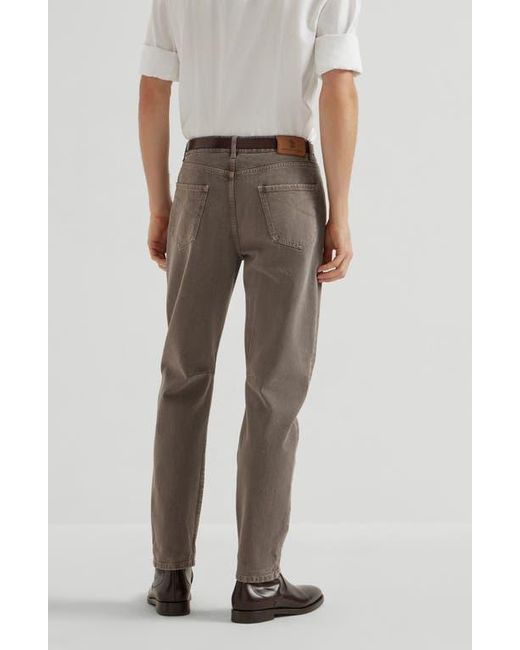 Brunello Cucinelli Brown Leisure Fit Five-Pocket Trousers for men