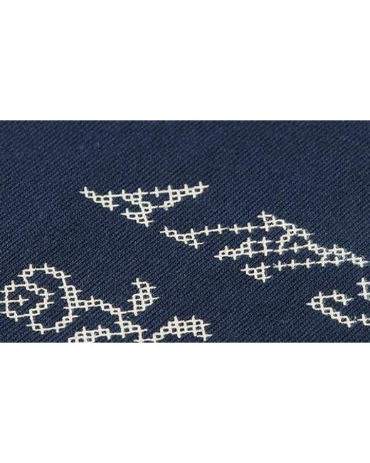 Scotch & Soda Blue Cross Stitch Print T-Shirt