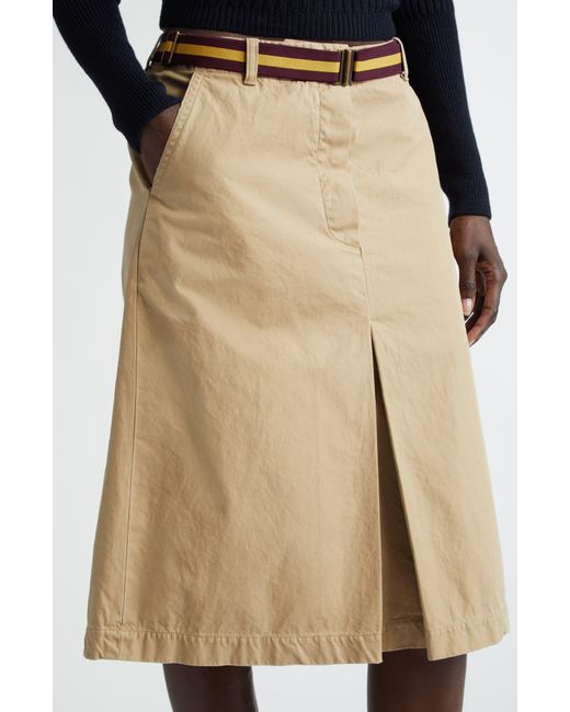 Dries Van Noten Natural Belted Chino Skirt