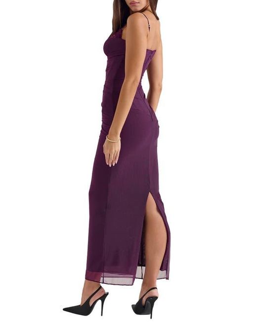 House Of Cb Nalini Mesh & Lace Corset Gown in Purple | Lyst