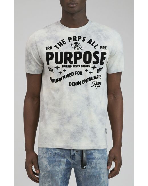 PRPS Gray Devil's Lake Cotton Graphic T-shirt for men