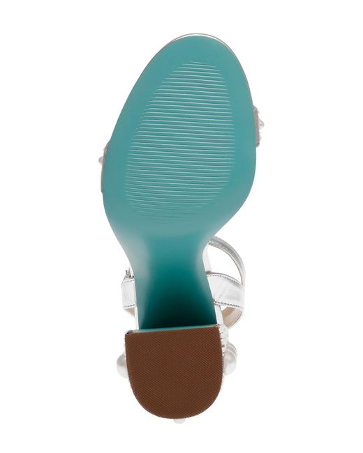 Betsey Johnson Metallic Lexi Imitation Pearl Ankle Strap Sandal