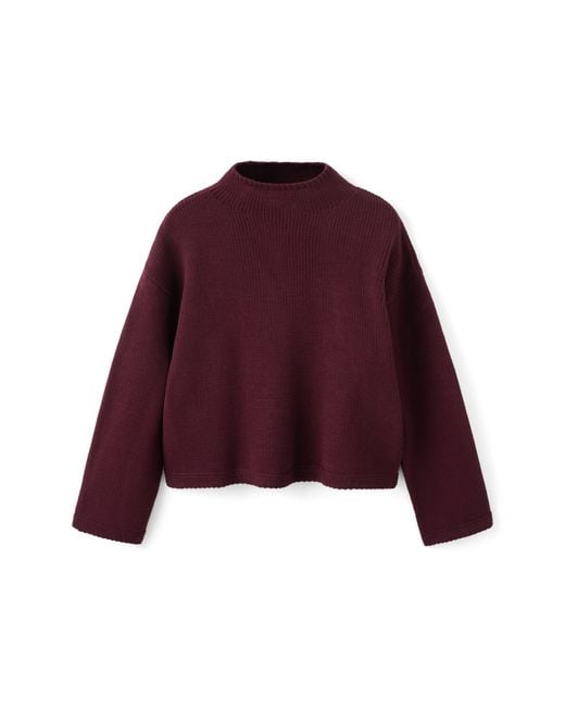 Mango Red Mock Neck Sweater