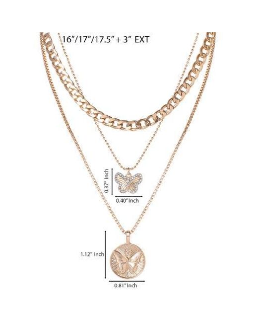 Jessica Simpson Metallic 3-Piece Butterfly Necklace