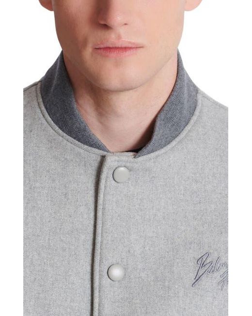 Balmain Gray Embroidered Jersey Cap for men