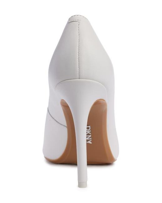 DKNY White Mickel Pointed Toe Pump