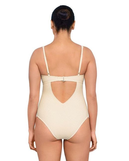 S3 Natural Novelty Texture Underwire One Piece Swimsuit