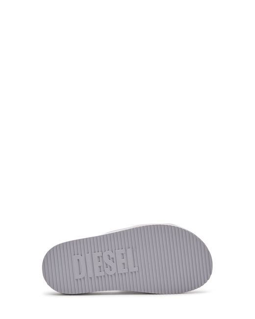 DIESEL White Diesel Oval D Slide Sandal