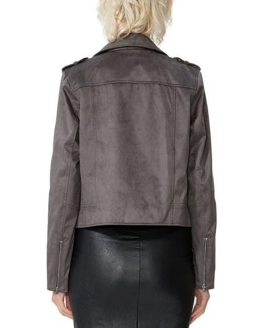 Kimi + Kai Gray Willa Faux Suede Moto Jacket