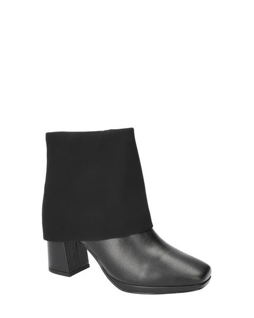 Easy Street Black Sutton Foldover Cuff Platform Bootie