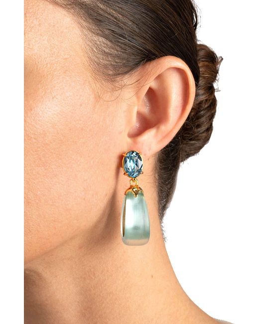 Alexis Green Bonbon Crystal Lucite Teardrop Earrings