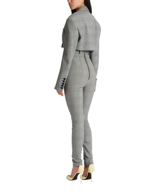 Balmain Gray Cropped Jacket