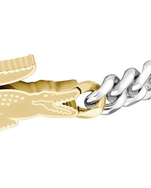 Lacoste Metallic Arthor Crocodile Pendant Bracelet for men
