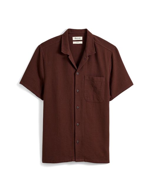 Madewell Brown Woven Waffle Cotton Easy Shirt for men