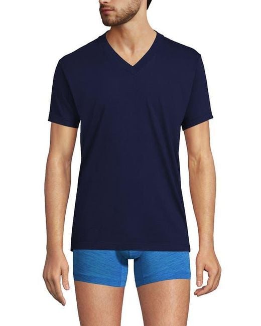 Lands' End Blue V-Neck Undershirt 3 Pack for men