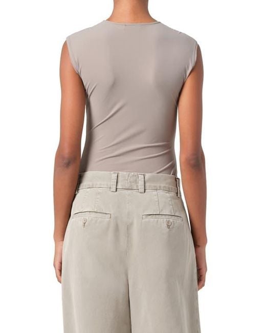 Agolde Brown Aura Cap Sleeve Bodysuit