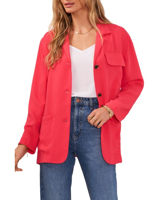 Vince Camuto Red Slouchy Patch Pocket Jacket