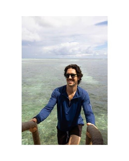 BloqUV Blue Mock Zip Top for men