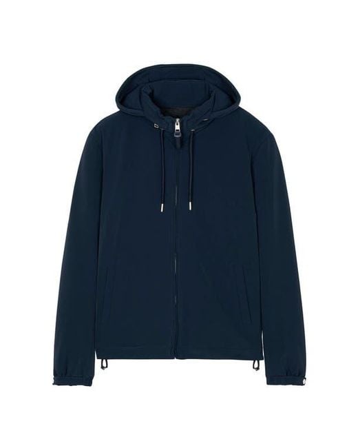 Sandro Blue Hooded Zip-Up Jacket for men