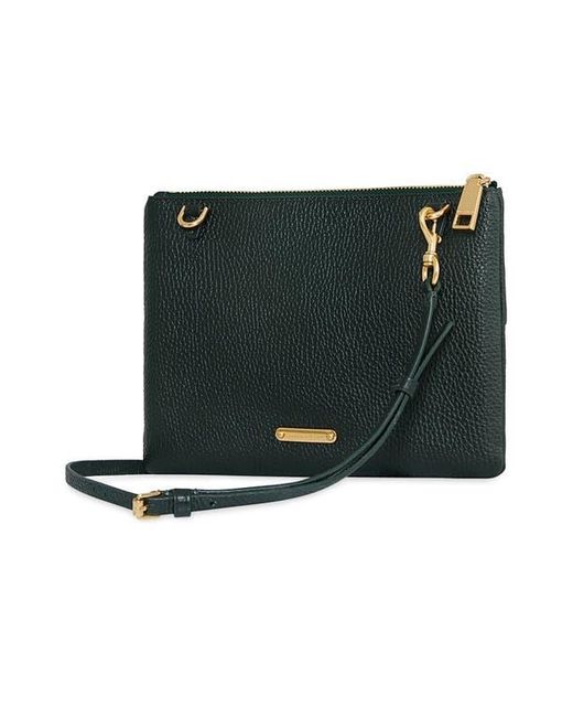 Rebecca Minkoff Green Edie Chevron Embossed Leather Top Zip Crossbody Bag