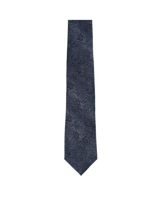 Trafalgar Blue Esteban Scrolling Vines Tone On Tone Patterned Silk Necktie for men