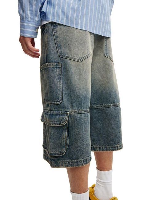 Cotton On Blue Super Baggy Jort for men