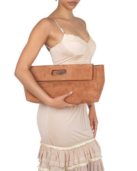 Jeffrey Campbell Brown Toolbox Leather Clutch