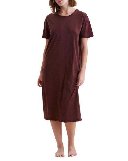Papinelle Red Jada Organic Cotton Midi Nightgown